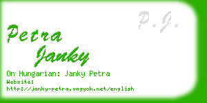 petra janky business card